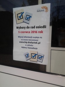 Oficjalny plakat promujący wybory do rady osiedli