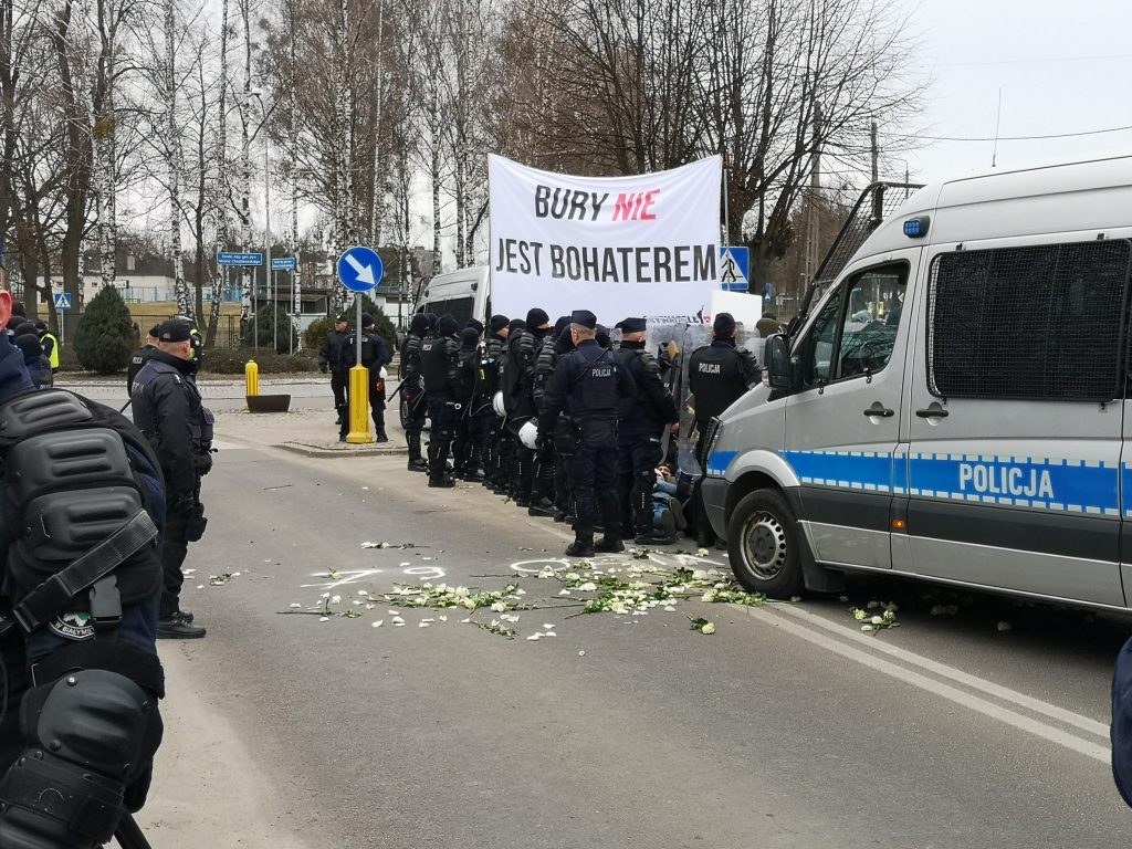 Blokada marszu nacjonalistów w Hajnówce 23 lutego 2019